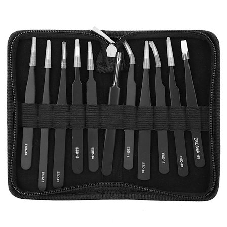 Presisjonspinsett i rustfritt stål med høy hardhet og etui