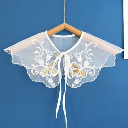 Kvinnors spetskrage Sjalkrage Front Placket krage