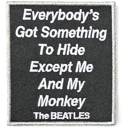 The Beatles Everybody ́s Got Something To Hide Except Me And My Monkey Vävda Patch En Storlek Svart/Vit
