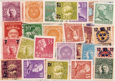 Sverige - 47 forskellige frimærker