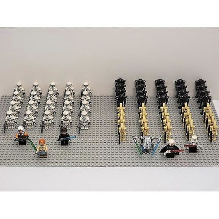 Star Wars Battle Set Fas 1 Clone Troopers Droider Anpassat Set 66 delar