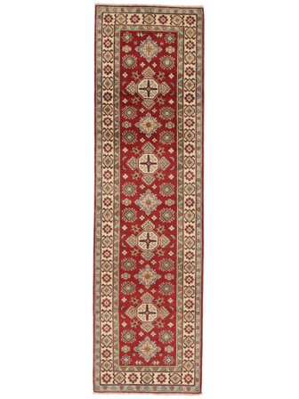 Kazak Fine Matta 82X294 Hallmatta Mörkröd/Brun Ull, Afghanistan