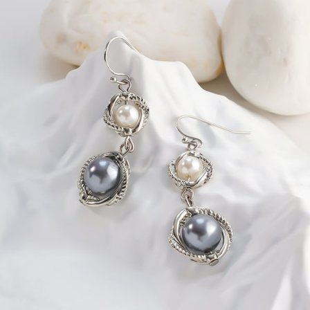 Franska eleganta långa fransar pärlörhängen med lyxig känsla, inlagda temperamentsörhängen, nischdesign smycken örhängen