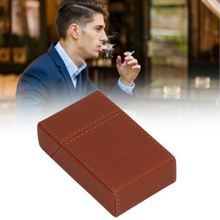 Cigaretetui i PU-læder, holder til 20 cigaretter, rejse- og hjemmebrug