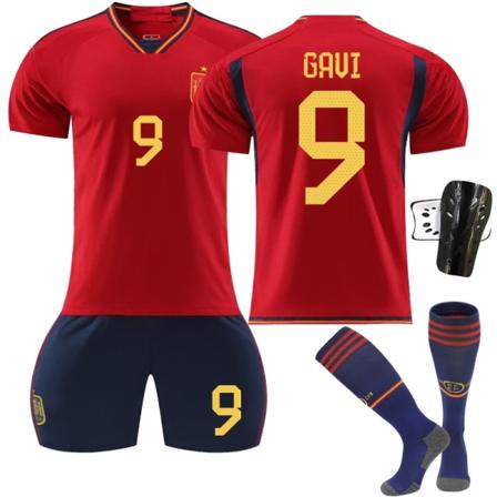 23 VM Spania Hjemme Fotballdrakt barnefotballdrakt nummer 9 Gavi - Perfet 22