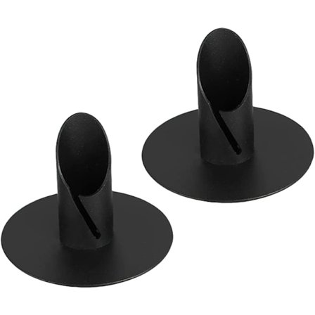 Musta - Kynttilänjalka 2 osaa Metalli Kynttilänjalka Musta Pilarikynttilä