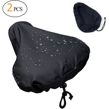 [2 Pakker] Vandtæt Cykelsaddel Regnbetræk med Snøre, Regn og Støv Re
