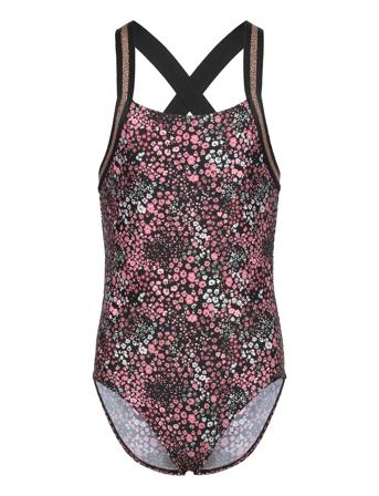 Swimsuit W Elastic Straps, Aop Patterned Color Kids