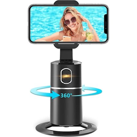 Smart Phone Holder Selfie Stick, Kamera Auto AI Tracking 360° Fotos og Videoer - Live Stream - Videoopkald - Kameramand - Live Video Chat til iPhone