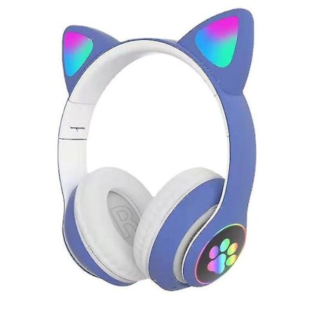 Wireless Bluetooth Headphones Cat Ear Headset With Led Light