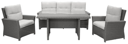 Venture Home Brentwood 5665-025 Loungeset soffa, bord, fåtöljer, grått, Utemöbler