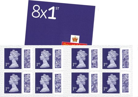 England - Dagligmærker 2022 - Elizabeth II - 8 x 1st - Postfrisk hæfte