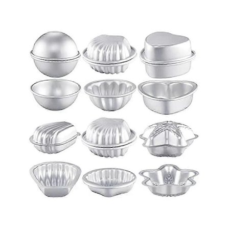 12 stk 6 Former Badebombe Laging for Håndverk DIY Badebombe Laging Pressform for Håndlagde Såper Lys Kake Baking