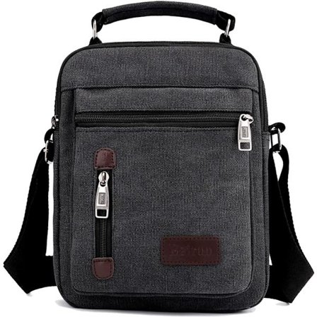 Herre skuldertaske Canvas Messenger tasker Rejse Crossbody taske Stor kapacitet Casual håndtaske med flere lommer til arbejde Shopping Vandring Dai