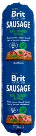 Brit Premium Brit Köttkorv Turkey & Peas 800 g