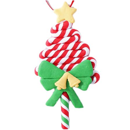 Jul Fake Lollipop Candy Cane Xmas Träd Hängande Ornament Hängen Holiday Home Dekoration Party Favors Supplies