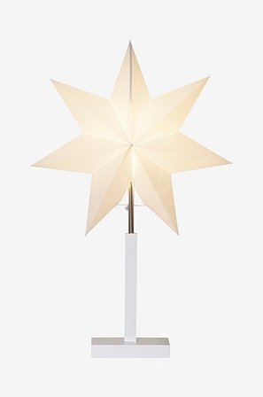 Jotex - Stern mit Sockel Karo 55 cm Weiß - Kaufe Adventssterne bei Jotex