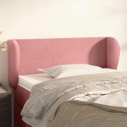 Vidaxl Huvudgavel Med Kanter Rosa 83x23x78/88 Cm Sammet Rosa
