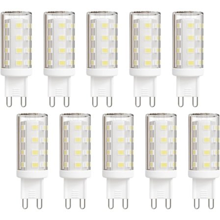 G9 LED-pære 3W Neutral Hvid 4000K, G9 LED-pære 360o spredningsvinkel uden mørke hjørner, flimmerfri, ikke dæmpbar (10-pak)