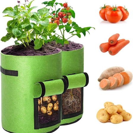 10 Gallon Kartoffeldyrkningsposer med flap, 2-pak, tyk