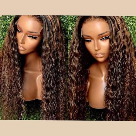 Paryk, 13x6 Hd Deep Wave Lace Frontal Paryk 22-32 Tommer 360 Krøllet Menneskehår Parykker Vandbølge Lace Lukning Paryk 360 Paryk 240231(A)
