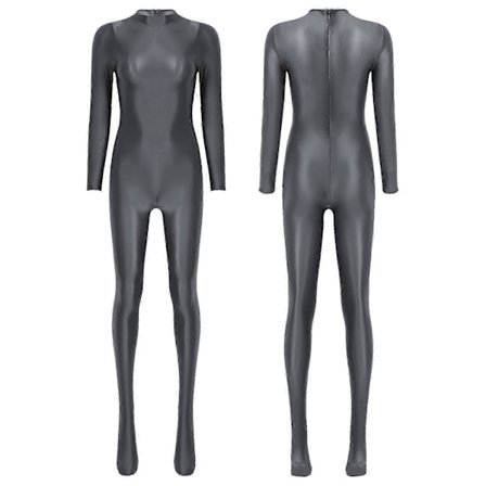 Dame Langærmet Bodycon Høj Talje Jumpsuit Romper Heldragt One Piece Outfit grå XL