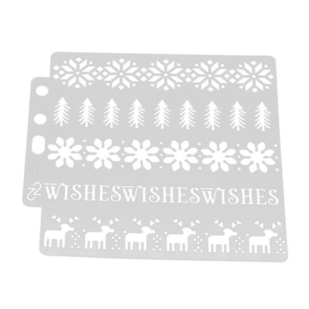 Utsökt julsprayande ritmall Bärbar Tvättbar 3-rings lösbladsschabloner Återanvändbara Anti-break för barn