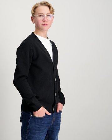 ONLY & SONS JUNIOR OSJALFI REG LS CARDIGAN KNIT Noir Pulls Garçon - Kids Brand Store
