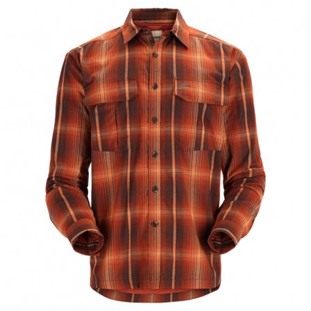 Simms Coldweather Shirt Hickory Clay Plaid - M