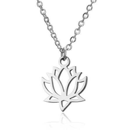 Fashion Halsband i Rostfritt Stål, Lotus Halsband i Rostfritt Stål