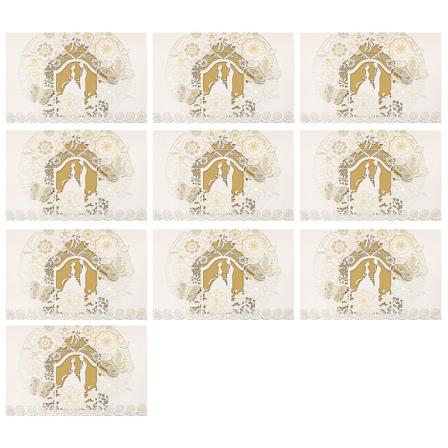 10 st Hollow Out Brud & Brudgum Inbjudningskort Hälsningskort Kit Inbjudningshållare för Bröllop Årsdag Guld Utan Inre Kort