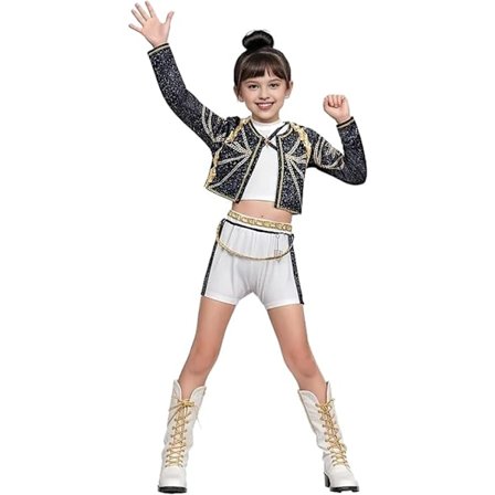 Hot Kpop Hunters Rumi kostyme for jenter, barn cosplay scene klær idol sanger hvit performance antrekk party fancy kjole farge 2