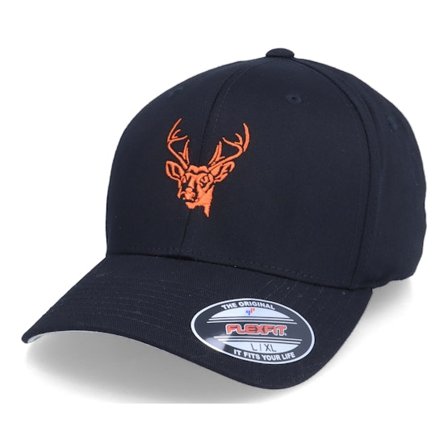Hunter - Black flexfit Czapka Z Daszkiem - Stag Deer Black Flexfit @ Hatstore