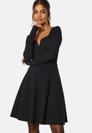 BUBBLEROOM Square V-neck L/S Skater Dress Klær