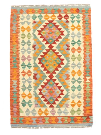 Kilim Afghan Old Style Rug Hand Woven 82X118 Orange/Green Afghanistan