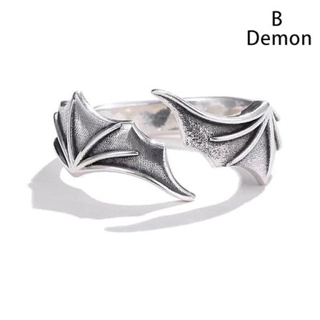 Angel Demon Wing Par Ringar för Dam Ringar Öppen Ring för Vi