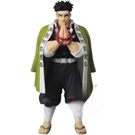 Demon Slayer Manga -matkamuisto, Figuarts mini -toimintahahmo, Gyomei Himejima -keräilystatue, jalusta mukana helppoa esillepanoa varten (FMY)