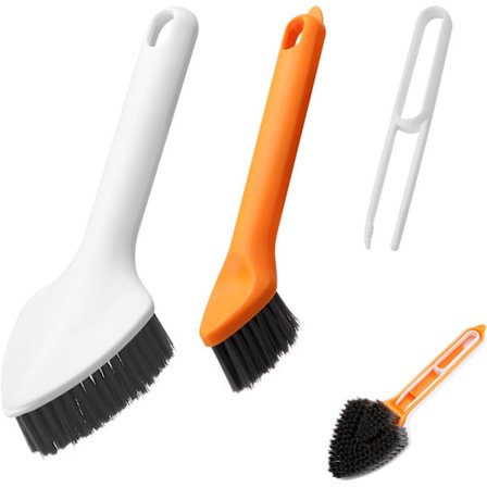 3 i 1 rengøringsbørste, fugebørste, skrubbebørste, rengøringsbørste til badeværelse, skrubbebørste med langt skaft, smal stiv pletrenser