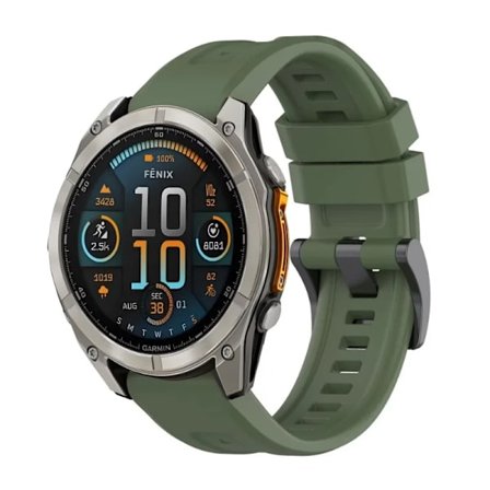 Quick Fit 26mm 22mm 20mm Silikonarmband kompatibelt med Garmin Fenix 8/Tactix 8/Enduro3/Fenix E 7X 6X Armband kompatibelt med Forerunner 965 265 Bälte