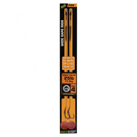 Fox Edges Wide Gape 4 - 25lb Camotex Semi Stiff (2stk.)