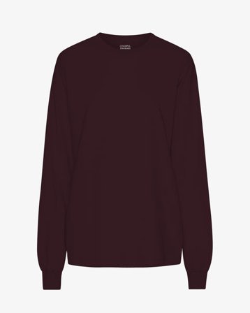 Oversized Organic LS T-Shirt - Oxblood Red