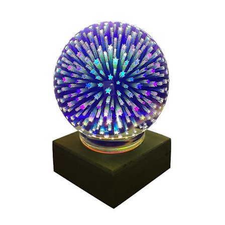 3d Crystal Ball Nattljus Glas Magic Ball Led Projektorlampa Heminredning med stativ