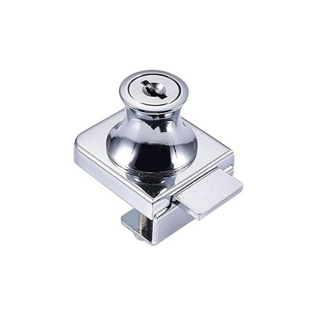 Cylinder Möbel Lås Spärrskruv, Samtidig Spärrlås, Zink Legering Glasmonter Kabinett Glasdörrlås, med 2 Nycklar