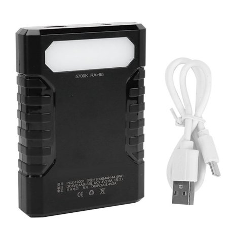 12000mAh 44.4WH Bärbar Kameraströmbank Extern Batteri 5700K RA>95 LED Fyllningsljus