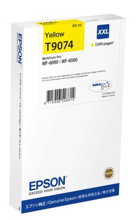 Epson T9074 - XXL-størrelse - gul - original - blekkpatron