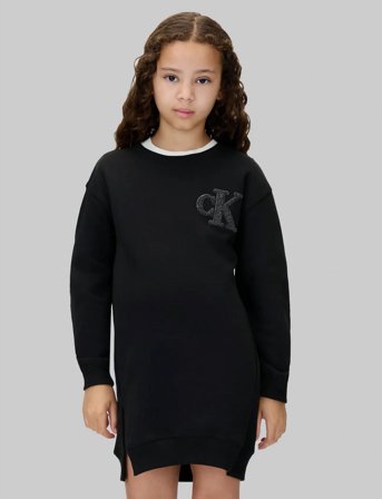 Calvin Klein Towling Monogram Terry Ls Dress - Black - 152
