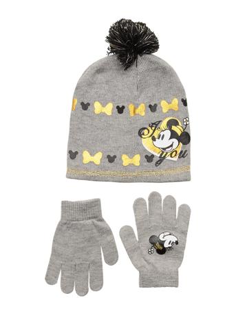 Set 2 Pcs Hat & Gloves Accessories Winter Accessory Set Grå Minnie Mouse*Betinget Tilbud
