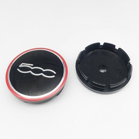 4 stk. 56 mm hjulnavkapselmerke emblemovertrekk kompatibel med Fiat 500 5cc logo bilhjulnavkapsler kompatibel med Fiat 124 125 125 500 695