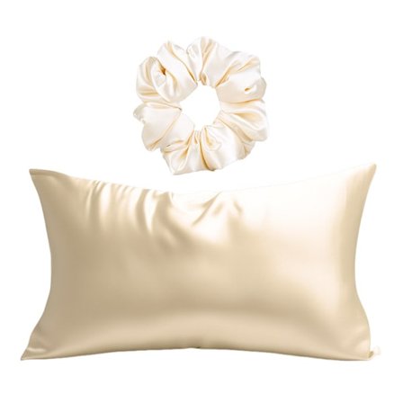 Lyxigt presentset i satin med 2 delar: Örngott & Scrunchie