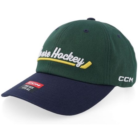 CCM - Grön unconstructed Keps - Stripe Slouch Cap Evergreen Dad Cap @ Hatstore